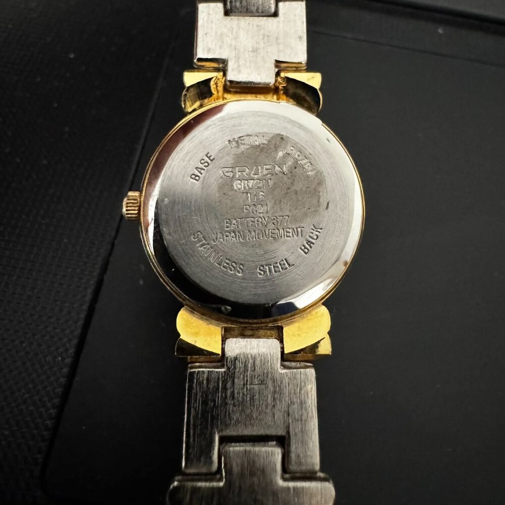 Gruen Vintage Ladies Two Tone Wrist Watch 1990s Japan - Picture 5 of 5